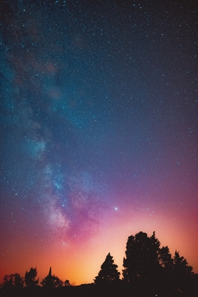 唯美渐变星空摄影图片